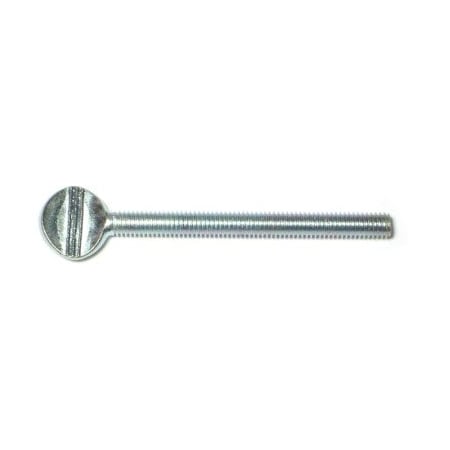 Midwest Fastener Thumb Screw, #10-32 Thread Size, Spade, Zinc Plated Steel, 2 in Lg, 5 PK 60508